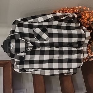 Black and white button up shirt